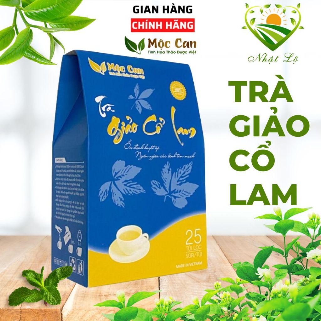 Trà Giảo Cổ Lam Túi Lọc Mộc Can hỗ trợ ổn định huyết áp, giảm mỡ máu, ngăn xơ vữa mạch máu - Nhật Lộ