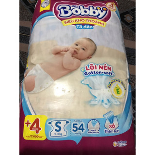 Tặng thêm 4 miếng bên trong - tã dán bobby s54 cho bé từ 4-8kg - date luôn mới