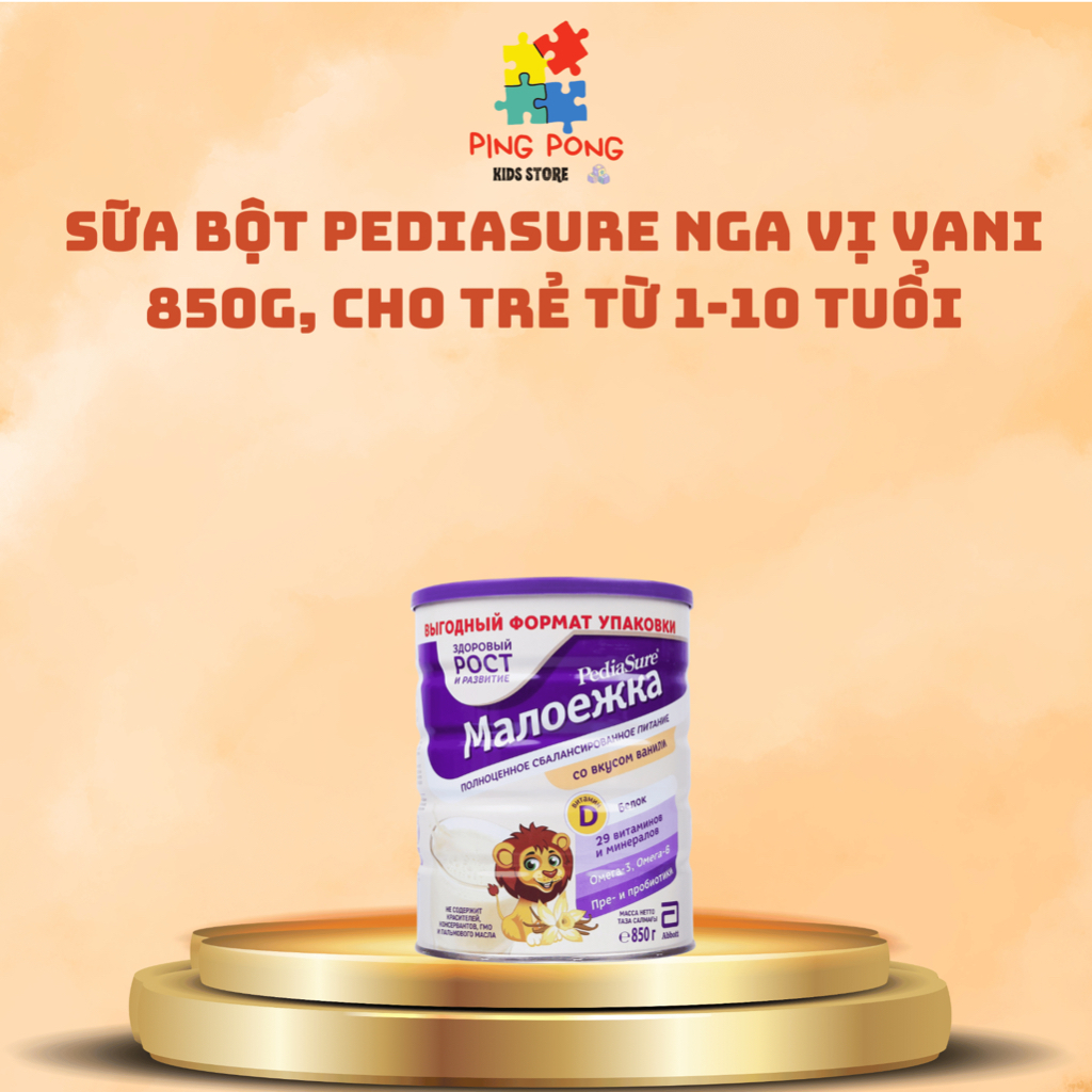 SỮA BỘT PEDIASURE NGA VỊ VANI 850G, CHO TRẺ TỪ 1-10 TUỔI