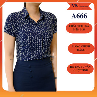 Áo sơ mi ngắn tay công sở Mcfashion chất siêu lụa mềm mát A666