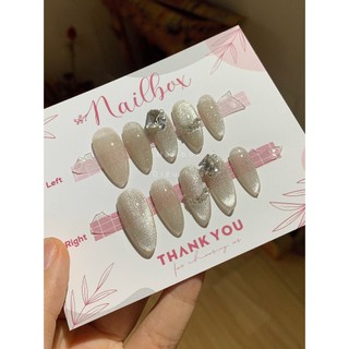 Mã 118 Nailbox thiết kế nâu mắt mèo ánh trăng cho nữ