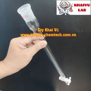 Cột nhồi sắc ký chịu nhiệt dài 30cm, phi 2cm khóa PTFE thí nghiệm