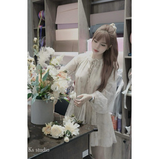 S159 (Ảnh Thật Ở Cuối) Váy Babydoll Tơ Loang Tay Bồng MPB