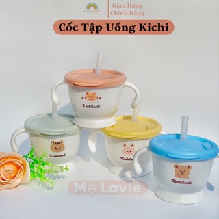 Cốc tập uống, tập hút 3 giai đoạn Kichilachi có 2 nắp và chia vạch 150ml cho bé