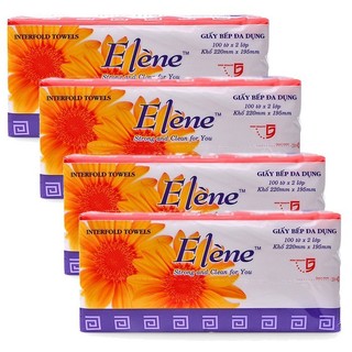 Giấy rút lau bếp đa dụng Elene 100 tờ 2 lớp