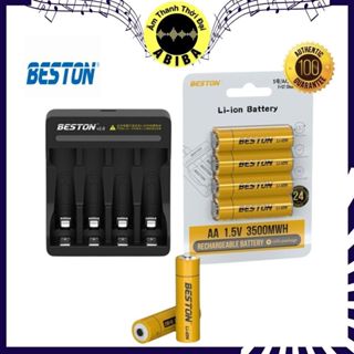 Bộ 4 viên pin sạc AA chính hãng Beston dành cho micro karaoke và bộ điều khiển từ xa