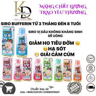 Siro bufferin thảo dược giảm đau hạ sốt vị dâu tây 🍓 cho bé từ 3 tháng tuổi