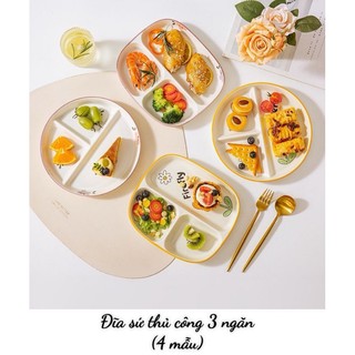 Đĩa sứ chia ngăn tiện lợi