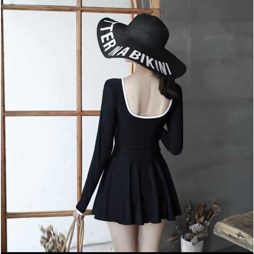 Bikini đi biển, đồ bơi nữ váy dài tay cổ vuông sexy HÀ BIKINI | BigBuy360 - bigbuy360.vn