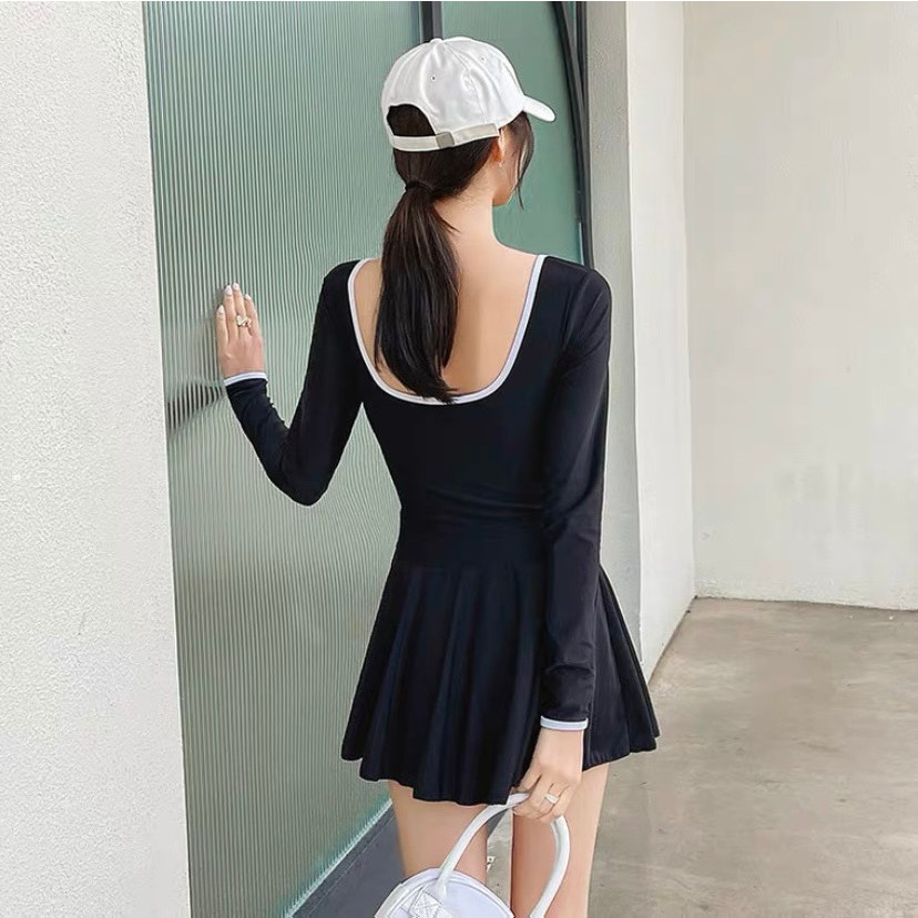 Bikini đi biển, đồ bơi nữ váy dài tay cổ vuông sexy HÀ BIKINI | BigBuy360 - bigbuy360.vn