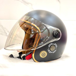 Nón Bảo Hiểm 3/4 Có Kính Viền Đồng Cao Cấp, Đạt Chuẩn CR - Bảo Hành 12 Tháng