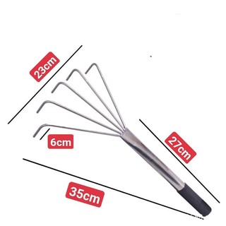 Cào lá, cào cỏ, cào xới đất cát, dụng cụ thi công nền ốp lát gạch chất liệu inox