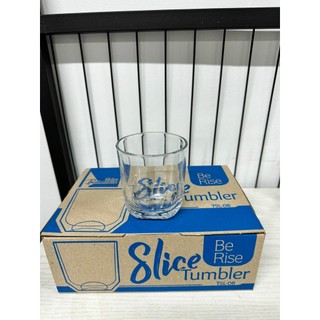 Bộ 6 ly, 4 ly thủy tinh bầu lùn góc uống trà đá 230ml - slice tumbler tsl08