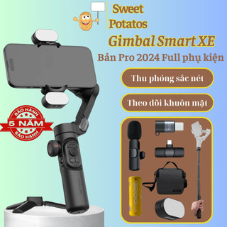 Gimbal SMART XE trang bị led trợ sáng cao cấp, Tay cầm điện thoại, Gậy chống rung điện thoại dành cho chụp ảnh, video