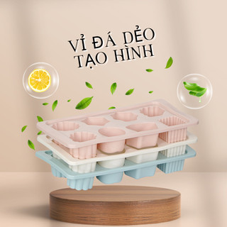 Khuôn đá tạo hình 8 viên, Khay làm đá mặt cười, Khay đá dẻo 5 viên Việt Nhật, Khay đá 33 viên viên tròn