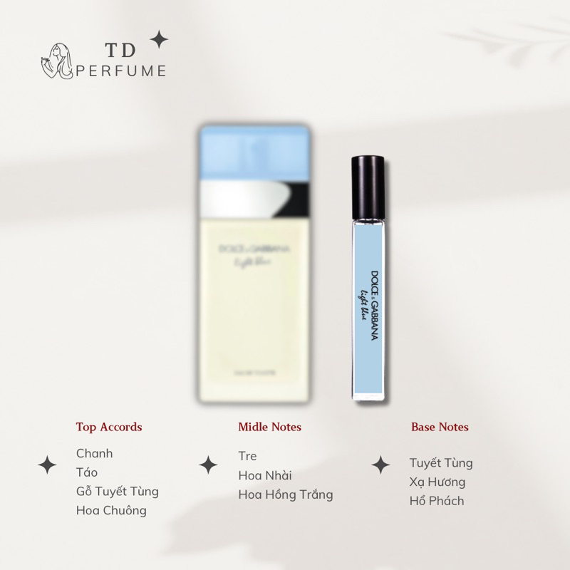 10ml [Mẫu thử] - LIGHT BLUE - Nước hoa nữ mini