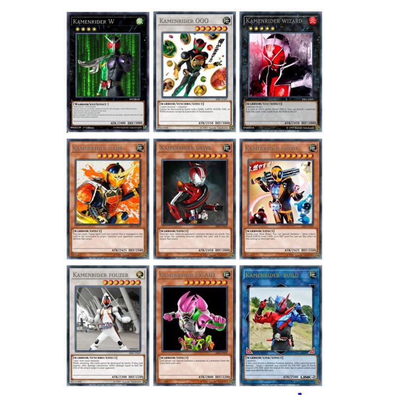 bộ 9 lá neo hesei rider (bài in yugioh)