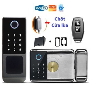 Khóa cổng vân tay 2 mặt, app ttlock, app tuya, tiếng việt