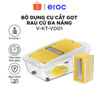 Rổ Bào Rau Củ Đa Năng 8 in 1 Cao Cấp, Bộ Nạo Eroc VEGETALBE DICER V-KT-VD01 Chính Hãng