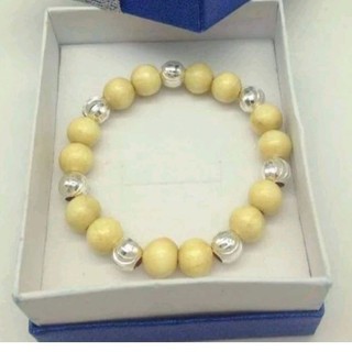 Vòng dâu tằm mix bạc cho bé trai. Dây chun. D1. Vòng dâu tằm Ánh Dương Shop
