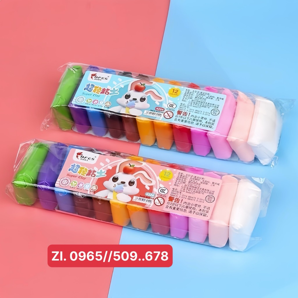Đất sét, đất nặn tự khô màu an toàn nặn hình đáng yêu siêu nhẹ an toàn cho bé không dính da tay.