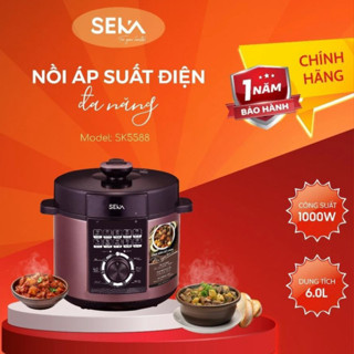 Nồi áp suất điện đa năng Seka SK5858 dung tích 6L công suất 1000W lòng nồi chống dính cao cấp bảo hành 12 tháng