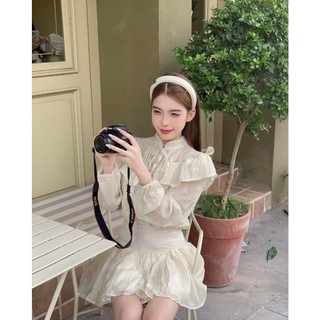 [ẢNH THẬT] Set váy cổ tàu hoa nhí cao cấp Simbabo