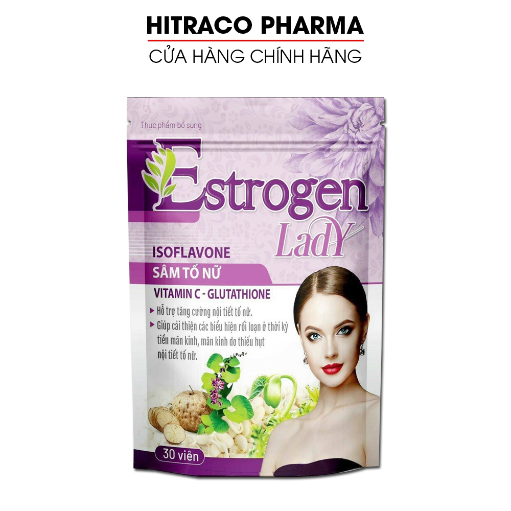 Viên uống tăng nội tiết tố nữ Estrogen Lady (gói) tăng sinh lý nữ, giảm khô hạn, bốc hỏa - 30 viên