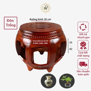 Đôn trống ghế ngồi dáng trống gỗ Hương