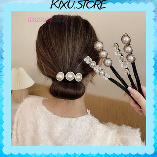 Kẹp cột búi tóc đính đá ngọc trai nhân tạo phong cách hàn quốc siêu xinh, sang trọng cho nữ đi chơi đi tiệc