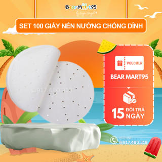 Set 100 Giấy nến nướng bánh đục lỗ tròn thấm dầu chống dính cho nồi chiên không dầu