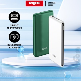 [BH 1 Năm] Pin Sạc Dự Phòng 10000mAh Wook RT180 1 Output USB & 2 Input Micro Type-C BH 12 Tháng VIVAN Công Suất 18W