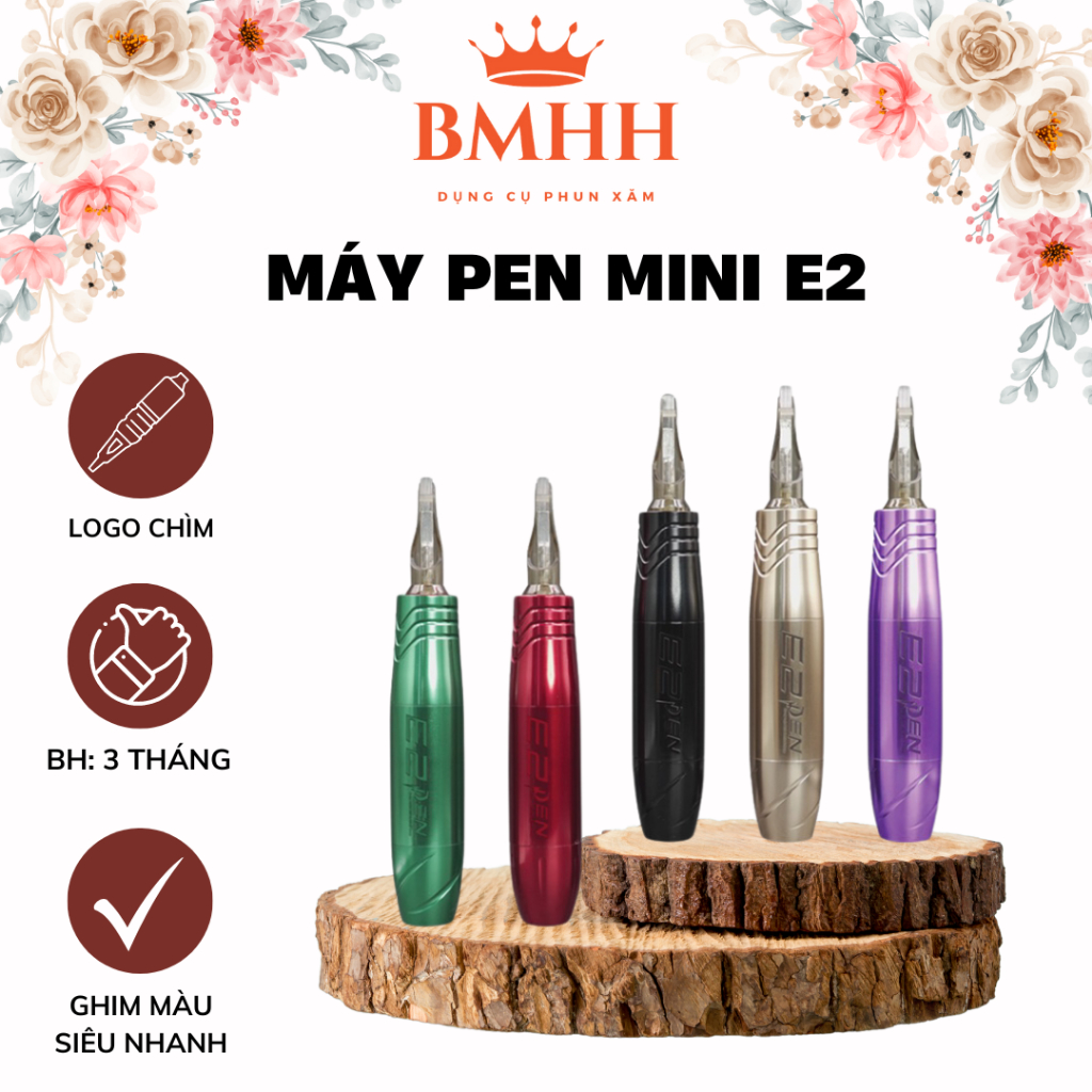 Máy Pen mini E2 Logo chìm, Phun mày,môi,mí siêu nhanh