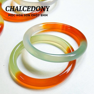Vòng tay Mã Não tự nhiên màu xanh đỏ, đỏ và cam đỏ size 50mm đến 60mm