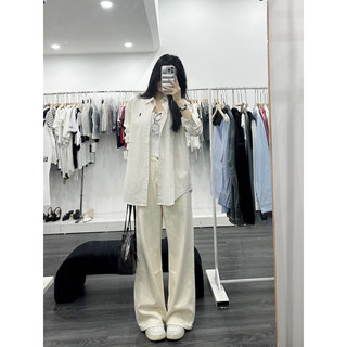 Áo sơ mi kẻ be mẫu mặc