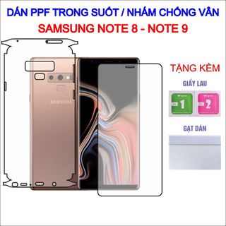 Dán PPF Samsung Note 8, Note 9 full lưng viền, màn hình