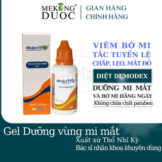 (Hàng sẵn) Gel dưỡng chăm sóc bờ mi mắt tràm trà 10g Blefari TTO Gel (Jeomed Pharma) hạn chế viêm bờ mi mắt