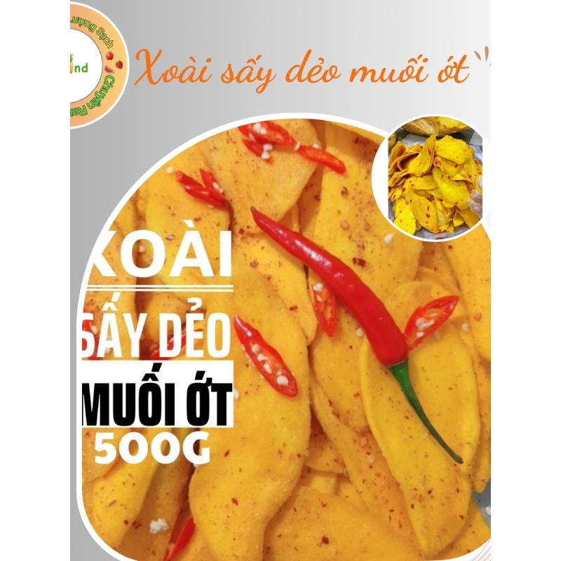 Xoài  sấy dẻo muối ớt 500gr