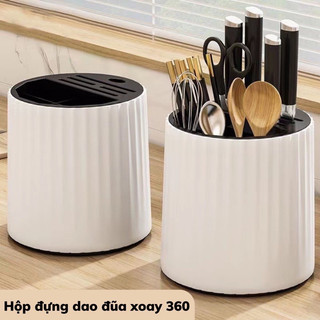 Hộp đựng dao đũa thìa xoay 360 độ tiện lợi, ống đựng đũa thìa đa năng