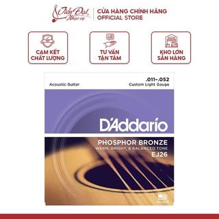 Bộ Dây Đàn Guitar Acoustic D'Addario EJ26 Phosphor Bronze - Bộ Dây Chính Hãng