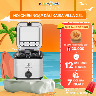 Nồi chiên ngập dầu Misu /Kaissa 2,5 lít - Hàng chính hãng, có nắp kính -Bear Mart 95
