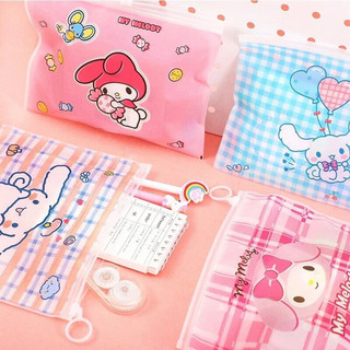 Túi Zip Trong Suốt Đựng Bút In Họa Tiết Hoạt Hình Dễ Thương 21x17cm