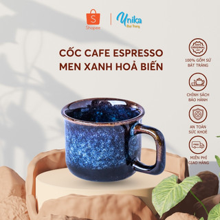 Cốc Cafe Espresso xanh hoả biến 5.5x4cm - Tách gốm sứ  - Chén Sứ Pha Espresso