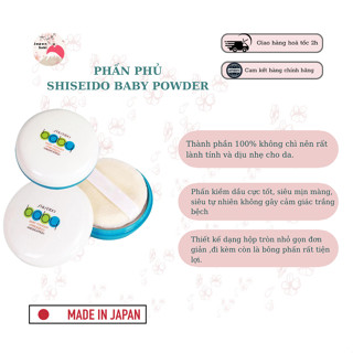Phấn phủ kềm dầu Baby Powder Shiseido Nhật Bản, lành tính, an toàn cho da 50g