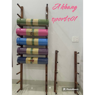  Gía,Kệ gỗ để thảm tập yoga giá để thảm tập yoga chất liệu gỗ khối tiện xẻ dày dặn chắc chắn:khung để thảm tập yoga 