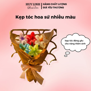 Kẹp tóc hoa sứ nhiều màu - kẹp tóc hottrend cực xinh