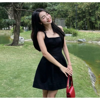 Đầm- Váy 2 dây dáng sporty chất denim mỏng, đầm 2 dây basic