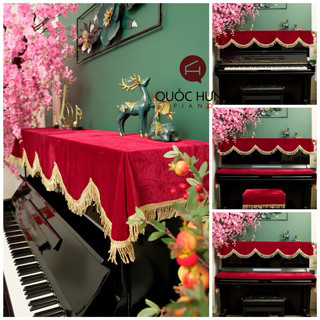 Khăn phủ đàn Piano cơ, piano điện, vải nhung hàng chuẩn công ty sản xuất.