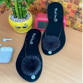  Dép kẹp nữ đính lông Dép xỏ ngón nữ dây siêu mảnh đủ màu đủ size. 