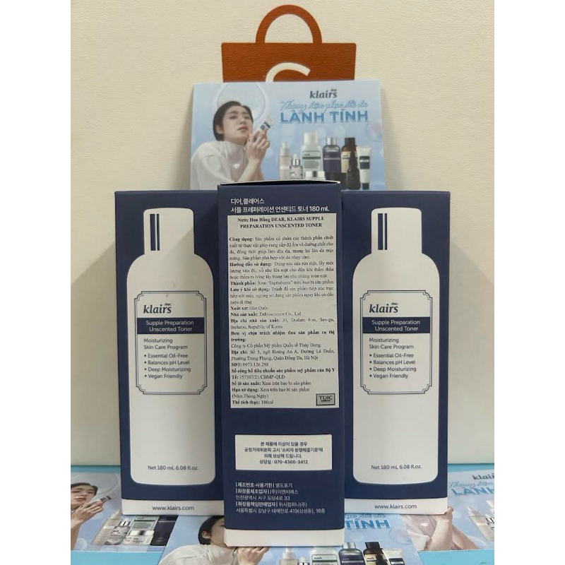 Nước Hoa Hồng Không Mùi Dear Klairs Supple Preparation Unscented Toner 180ml